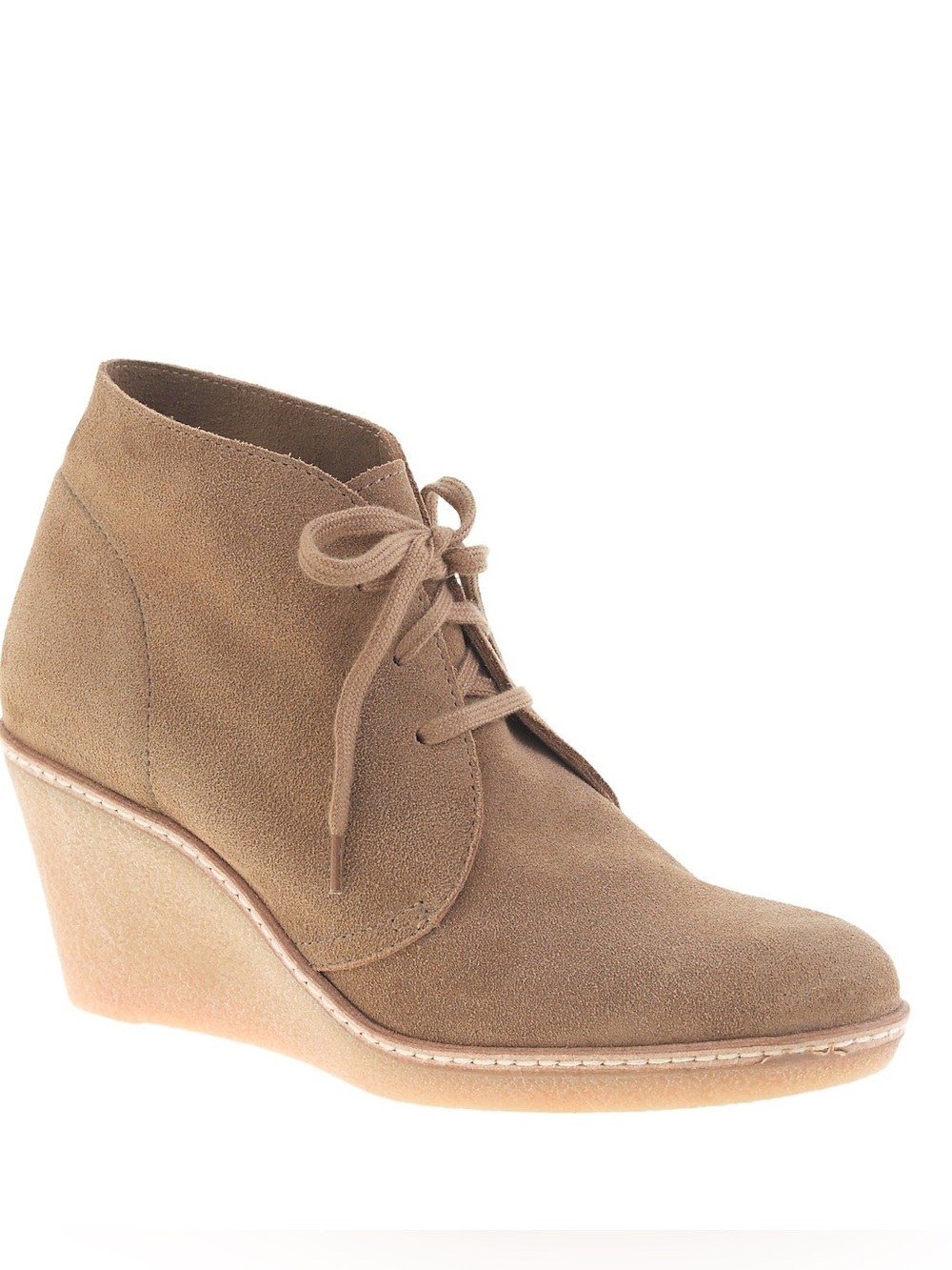 J. Crew MacAlister Suede Lace Up Wedge Booties